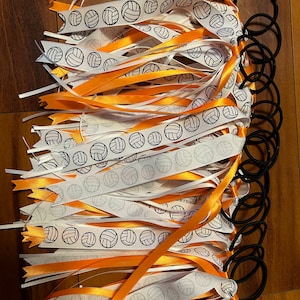 Customizable team volleyball hair tie ribbons, set of 10