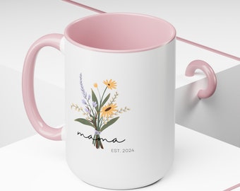 Mothers Day gift, Two-Tone Coffee Mugs, 15oz, gift ideas