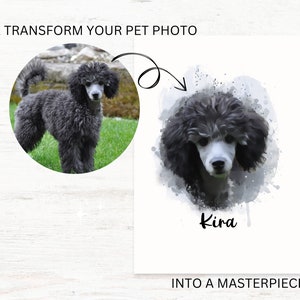 Tierportrait Personalisiertes Tierportrait vom Foto Aquarell Tierportrait Personalisiertes Digitales Hundeportrait für Tierbesitzer Geschenk für Hundemama Bild 3