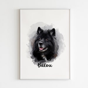 Tierportrait Personalisiertes Tierportrait vom Foto Aquarell Tierportrait Personalisiertes Digitales Hundeportrait für Tierbesitzer Geschenk für Hundemama Bild 7