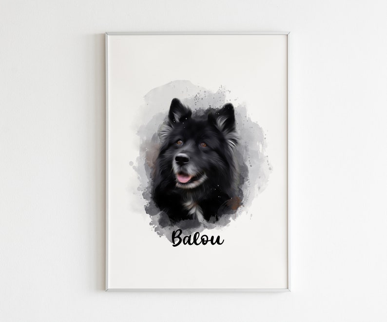 Tierportrait Personalisiertes Tierportrait vom Foto Aquarell Tierportrait Personalisiertes Digitales Hundeportrait für Tierbesitzer Geschenk für Hundemama Bild 7