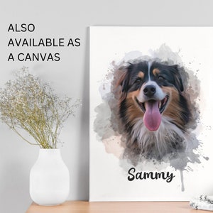 Tierportrait Personalisiertes Tierportrait vom Foto Aquarell Tierportrait Personalisiertes Digitales Hundeportrait für Tierbesitzer Geschenk für Hundemama Bild 4