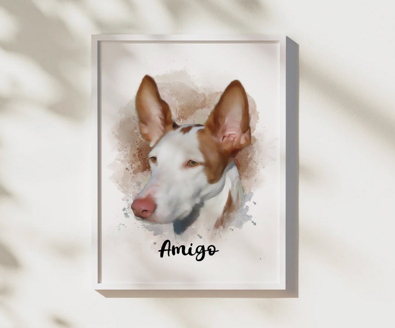 Tierportrait Personalisiertes Tierportrait vom Foto Aquarell Tierportrait Personalisiertes Digitales Hundeportrait für Tierbesitzer Geschenk für Hundemama Bild 8