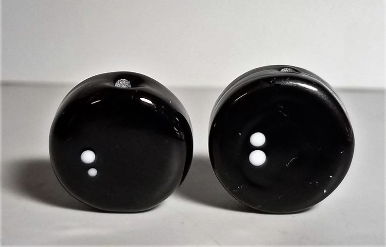 -Handmade Lampwork Beads Bullseye Flat Patty Pair #1