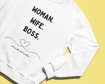 Custom Mama Sweatshirt, Boss Mom, Wife Mom, Mom Outfit, Modern Mom, Gift For Mom Sweatshirts For Mom, Cool Mom, Gifts For Mama