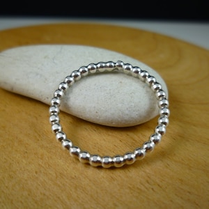 Sterling silver bead ring stacking ring
