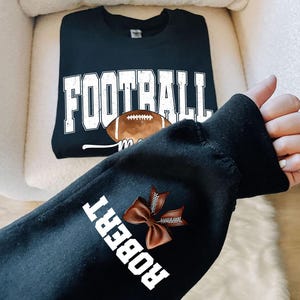 Personalized Football Mom Sweatshirt, Custom Football Player Hoodie, Football Season Sweater, Game Day Football Hoodie, Football Lover Gift