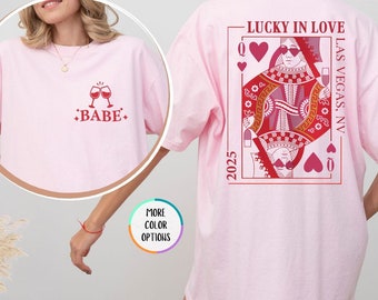 Comfort Colors® Vegas Bachelorette Shirts, Custom Bachelorette Party Shirts, Lucky In Love, Vegas Girls Trip Shirt, Poker Dice Bride Babe