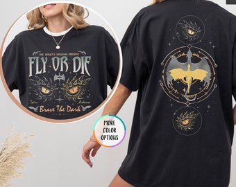 Comfort Colors® Fly Or Die Fourth Wing Series Shirt, Dragon Books Lover, Fantasy Book Shirt, Fourth Wing Shirt, Basgiath War College Shirt