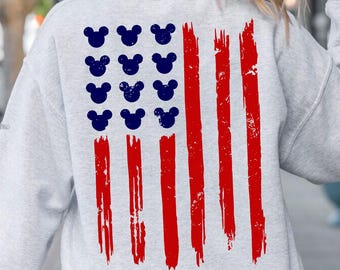 Mickey USA Flag Sweatshirt, Disney Independence Day Hoodie, Patriotic Mickey, 4th Of July Sweat, Patriotic Women Gift, Disney Freedom Hoodie