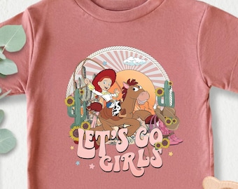 Disney Let's Go Girls Shirt, Retro Toy Story Jessie and Bullseye Let's Go Girls Shirt, Disney Kids Shirt, Disney Girls Trip, Birthday Gifts