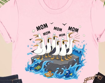 Mom Mom Mom Nemo Seagull Shirt, Finding Nemo Shirt, Disney Nemo T-Shirt, Disney Mother's Day Shirt, Disney Best Mom, Ocean Vibes Mom Shirt