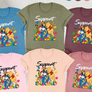 Disney Support Squad Autism Shirt, Disney Autism Awareness Tee, Autism Crew, Autism Support Shirt, Autism Teacher Gift,Disney Characters Tee