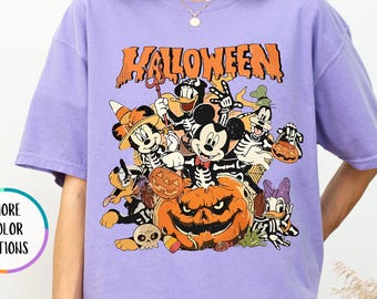 Comfort Colors® Disney Spooky Season Shirt, Halloween Disney T-Shirt, Mickey and Friends Halloween Tee, Trick or Treat, Spooky Party Gifts