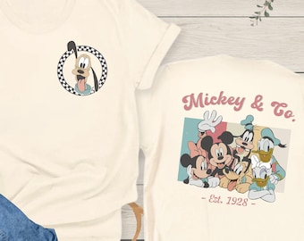 Mickey & Co T Shirt, Disney Kids Shirt, Mickey And Friends, Retro Disney Characters, Disney Fans Gift, Disney Kids Trip, Youth Disney Shirt