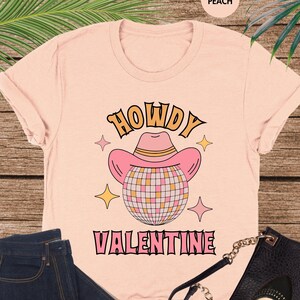 Howdy Valentine Shirt, Western Valentines Day Shirt, Valentine Disco Ball Shirt, Cowgirl Valentine Day Tee, Valentine Gift for Women,Cowgirl