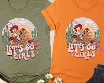 Disney Let's Go Girls Shirt, Retro Toy Story Jessie and Bullseye Let's Go Girls Shirt, Jessie Shirt, Jessie Toy Story Gift, Cowgirls Shirt