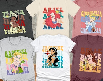 Disney Princess Shirts, Disneyworld Girls Trip Tee, Friends Matching, Disney Princess Birthday Shirt, Cinderella Belle Rapunzel Tiana Shirt
