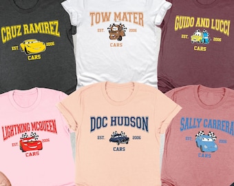 Disney Cars Shirt, Pixar Lightening McQueen Shirt, Cars Sally Shirt, Cars Characters Shirt, Disney Friends Matching Shirt, Cars Lover Gifts