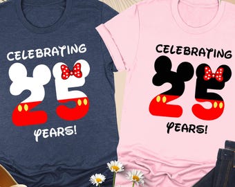 Couples Disney Anniversary Celebrating Shirt, Mickey Minnie Couple Gift, Mickey Minnie Anniversary Tee, Disney Celebrating Magical Years Tee