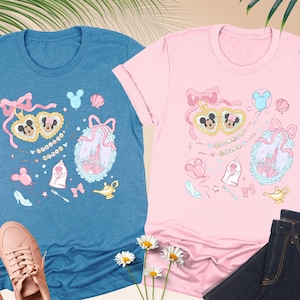 Locket Shirt, Cute Locket Bow Shirt, Magical World Coquette Shirt, Minnie Mickey Lover Gift, Disney Couple Shirt, Cute Disney Tee, Girls Tee
