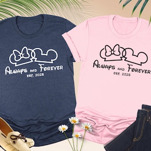 Always and Forever Mouse Ears Shirt, Mr and Mrs Disney Shirt, Mickey and Minnie Shirt,  Disney Honeymoon Shirt, Anniversary Gift, Couple Tee