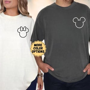 Comfort Colors® Pocket Size Mickey Minnie Head Shirt, Mickey Minnie Ears Shirt, Disney Mickey Minnie Shirt, Disney Trip Shirt, Disney Couple