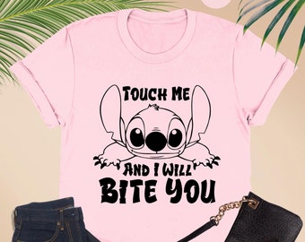 Stitch Shirt, Touch Me And I Will Bite You Shirt, Funny Stitch Shirt, Cute Stitch Shirt For Women, Disney Stitch Sweatshirt,Stitch Lover Tee