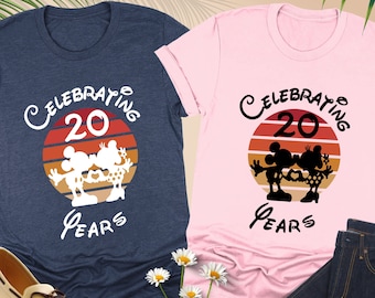 Disney Celebrating Shirt, Custom Disney Shirt, Wedding Anniversary Shirt, Disney Husband Wife Shirt, Hubby Wife Shirt, Mickey Minnie Gifts