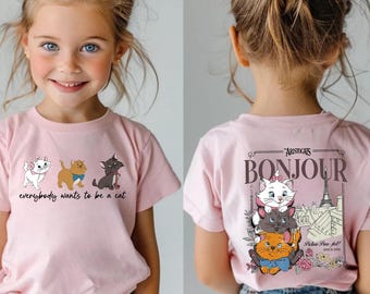 Disney Cats Shirt, Disney The Aristocats Bonjour Since 1970 Shirt, Disney Kids Shirt, Disney Cats Toddler T-Shirt, Disney World Kids Shirt