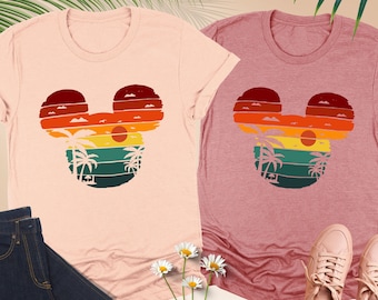 Camisa de verão Mickey Head, camisa Disney Summer Vibes, camisa de praia de verão, camisa Mickey Head, camisa Palm Tree, camisa Disney Trip, modo Vacay