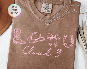 Comfort Colors® Cloud 9 Cowgirl Shirt, Pink Western Shirt, 6 Months Later Tee, Country Concert Shirt, Country Music Shirt, Music Fan Gift