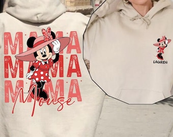 Custom Name Mama Mouse Hoodie, Disney Mothers Day Gift, Personalized Mama Mouse Sweatshirt, Minnie Mouse, Disney Mama Hoodie, Best Mom Ever