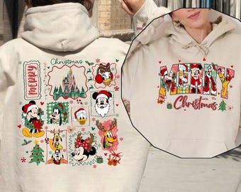 Mickey and Friends Christmas Hoodie, Verry Merry Christmas Party Gift, Magical Christmas Sweatshirt, Disney Holiday Family Hoodie, Xmas Gift