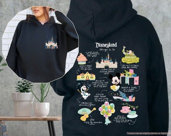 Disneyland Things To Do Back And Front Hoodie, Disney Hoodie, Disney Castle Hoodie, Disneyland Sweatshirt, Disney Family Vacation Hoodies