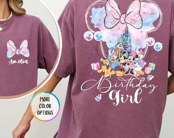 Comfort Colors® Custom Disney Birthday Girl Shirt, Minnie Birthday Girl Tee, Disney Birthday Party Shirt, Birthday Tee, Birthday Disney Trip