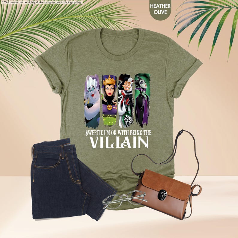 a t - shirt with a picture of villain characters on it