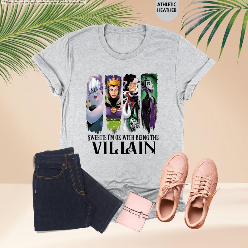 a t - shirt with a picture of villain characters on it