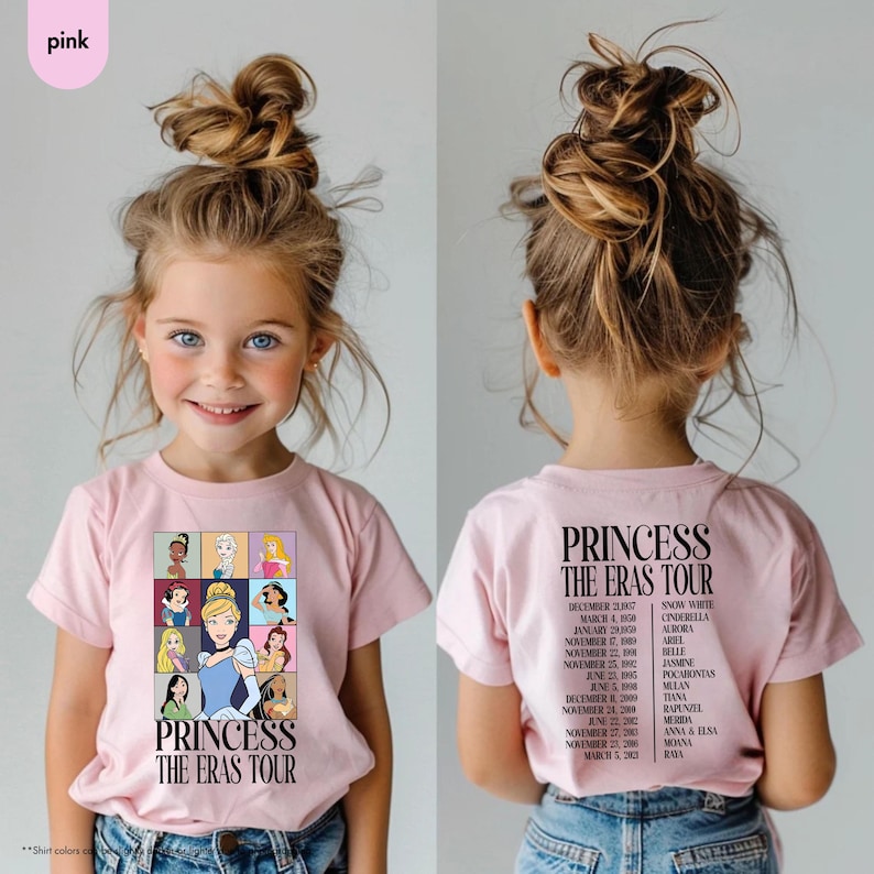 Princess Eras Tour Shirt, Disney Kids Trip, Disney Princess Shirt, Disney Princess Birthday Trip, Eras Tour Tee, Girl Trip Shirt, Kids Tees image 1