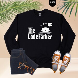 a black shirt with the words the codefather on it