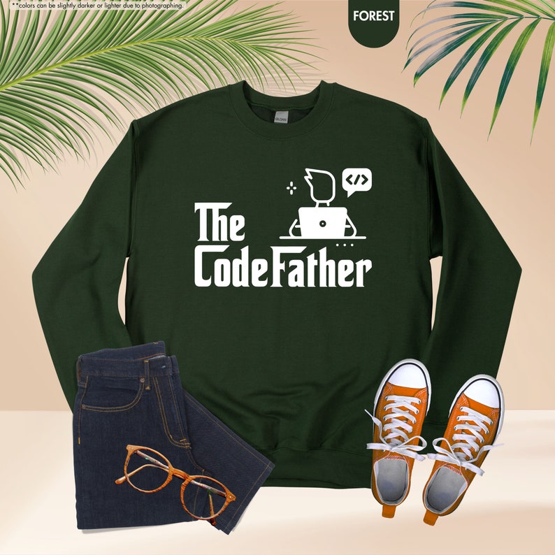 a green sweatshirt with the words the codefather on it