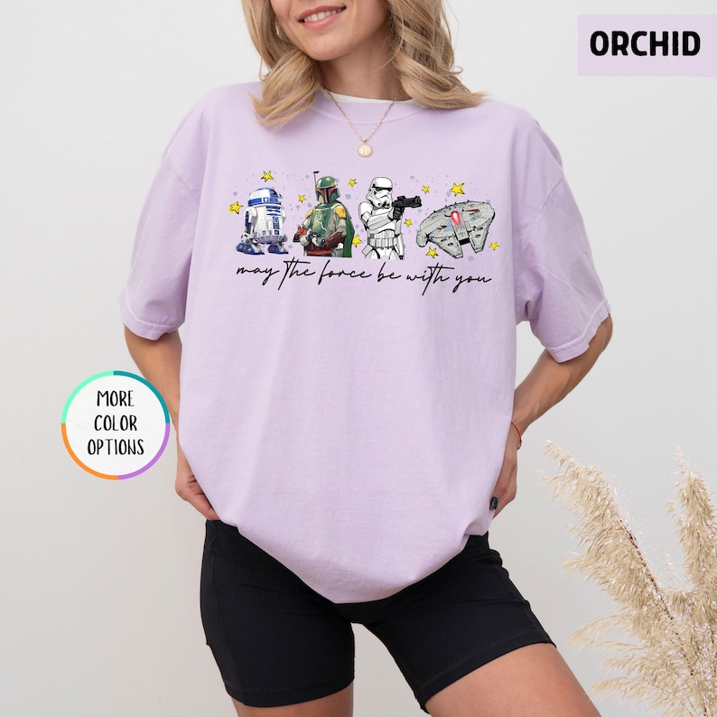 Camiseta Comfort Colors® Que la Fuerza te acompañe, Camiseta Disney Star Wars, Camiseta Galaxy's Edge, Camisetas para viajes a Disney World, Camiseta Mandalorian imagen 5