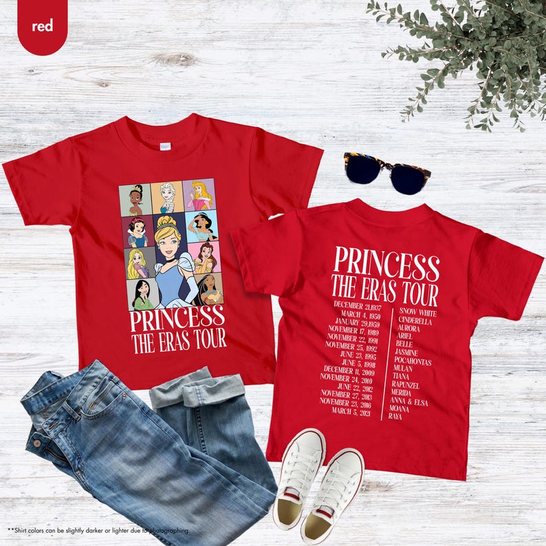 Princess Eras Tour Shirt, Disney Kids Trip, Disney Princess Shirt, Disney Princess Birthday Trip, Eras Tour Tee, Girl Trip Shirt, Kids Tees image 7