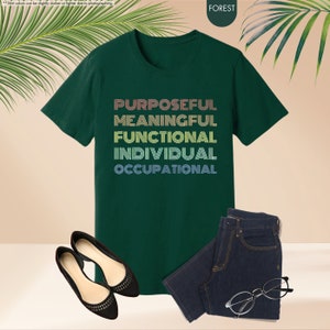a t - shirt that says purposeful, meaningful, functional, individual,
