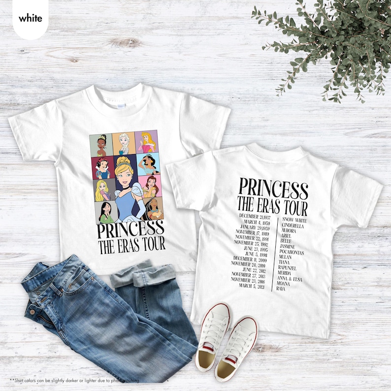 Princess Eras Tour Shirt, Disney Kids Trip, Disney Princess Shirt, Disney Princess Birthday Trip, Eras Tour Tee, Girl Trip Shirt, Kids Tees image 6