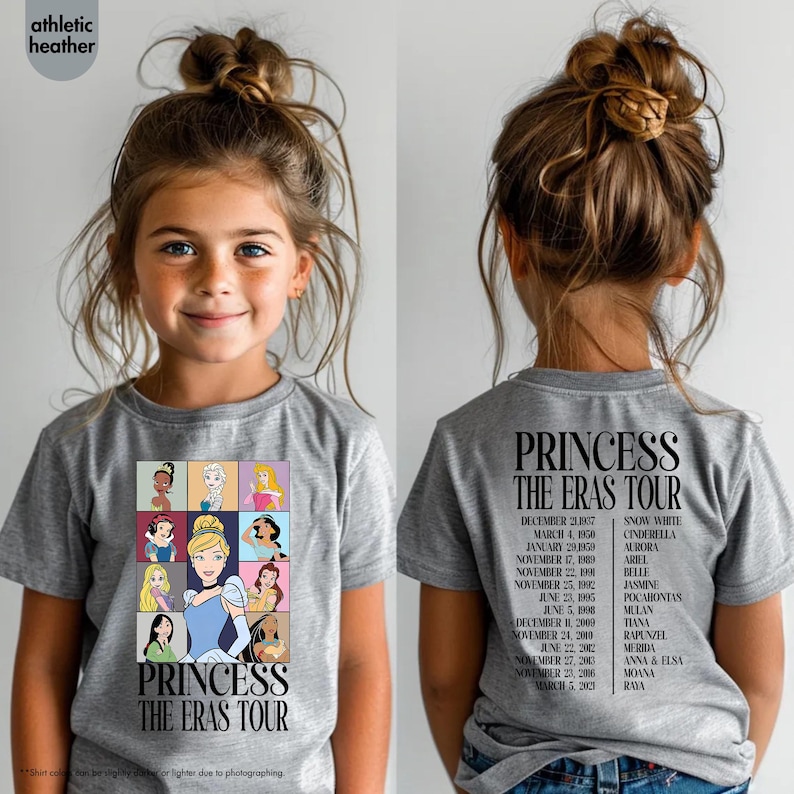 Princess Eras Tour Shirt, Disney Kids Trip, Disney Princess Shirt, Disney Princess Birthday Trip, Eras Tour Tee, Girl Trip Shirt, Kids Tees image 3