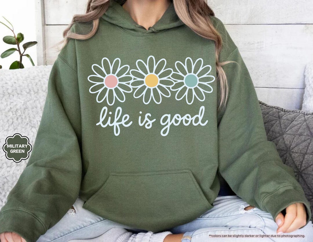 Women's Life is Good Crafty Wordmark Good Vibes Hoodie