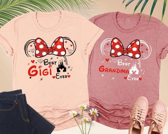 Minnie Best Gigi Ever Shirt, Custom Disney Mama Shirt, Mothers Day Gift, Personalized Grandma Shirt, Pregnancy Announcement Grandma Shirts