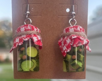 Tall Medium Pickle Jar earrings