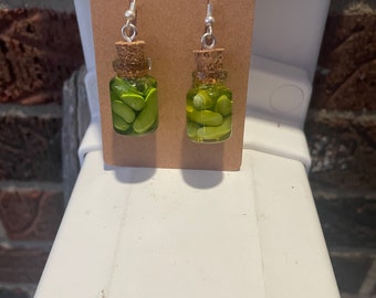 Boucles d'oreilles moyennes en bocal de cornichons